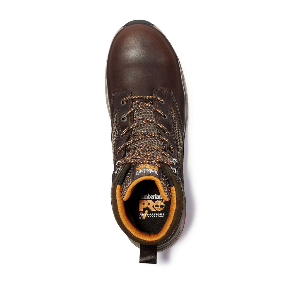 Botas Pro Timberland Hombre Pro Drivetrain Comp Toe Mid Marrones Oscuro - Chile YMQ-786340